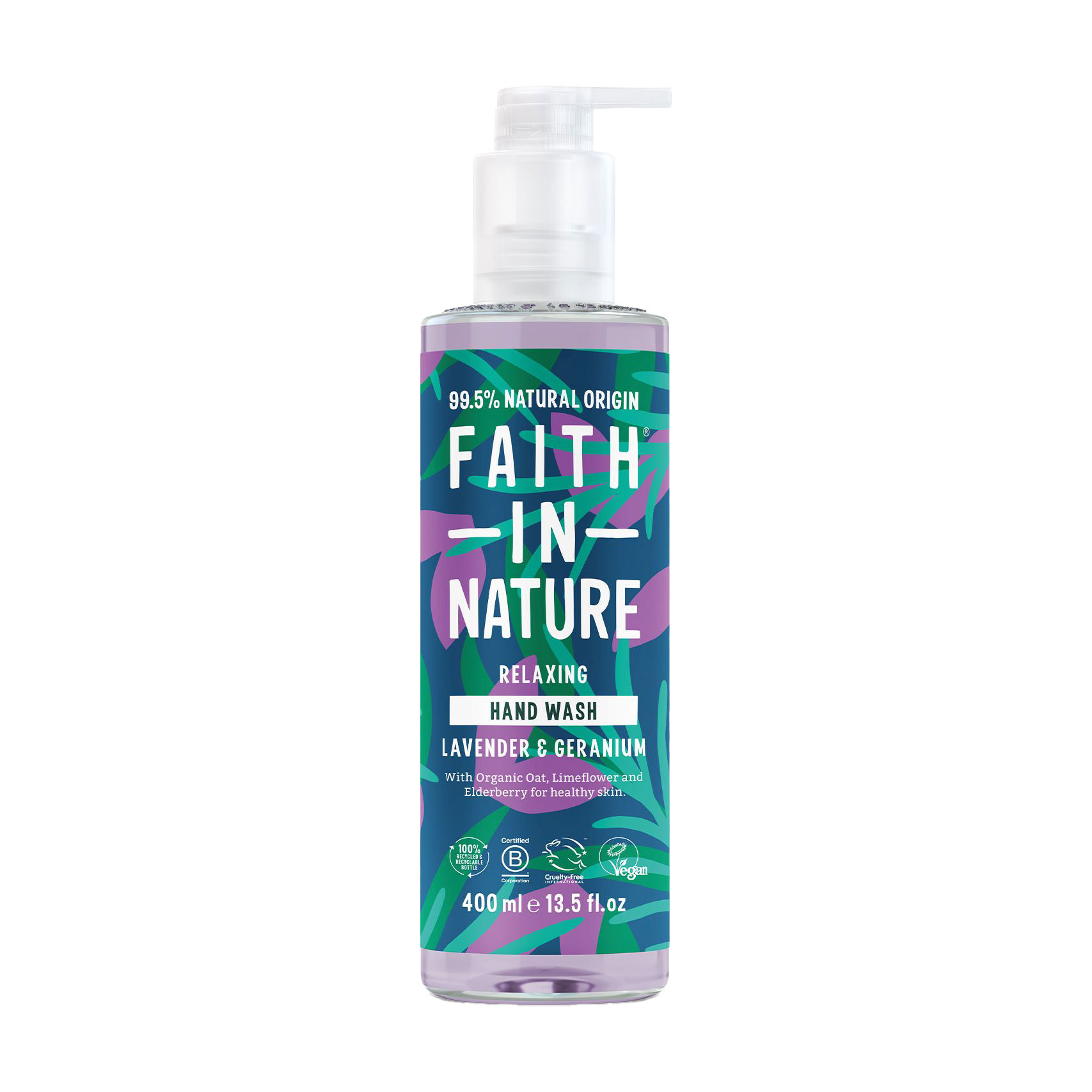 Рідке мило для рук Faith In Nature Relaxing Hand Wash з лавандою та геранню, 400 мл